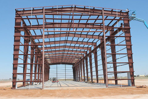 Prefabricated Steel Structure Warehouse With Sandwich Panel Glass Wool Roof Cladding And Q235/Q345 Steel Building Kits