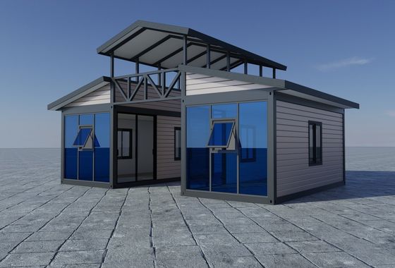 Luxury Mobile Expandable Prefab House Glass Cutain Wall Pu Panel Beach Resort Residential