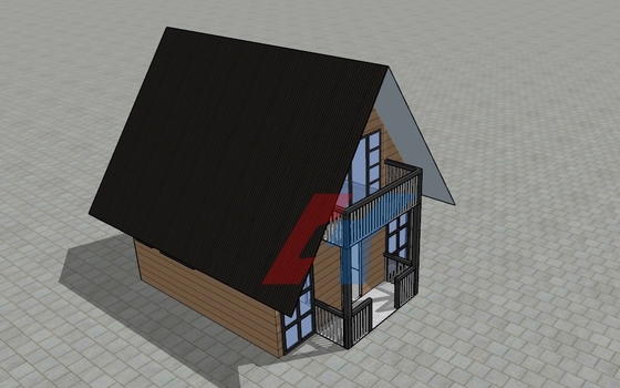 Luxury modern villa 6x6m 36 square meters 2 floors prefab steel house cabin